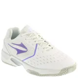 Championes deportivos Topper, color blanco con detalles en violeta. Presentan un diseño con malla transpirable, cierre con cordones y suela con relieve para mayor tracción.