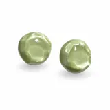 Aros tipo caravanas de resina color verde agua marina, con diseño texturizado y acabado brillante.