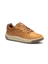 Championes Caterpillar modelo Apa Cush para hombre, confeccionados en cuero y gamuza de color marrón tostado, con cordones y suela de goma.