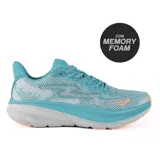 Championes deportivos Hi-Tec Railey color celeste con detalles en gris y naranja.