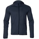 Campera deportiva con cierre frontal completo, capucha integrada y bolsillos laterales con cierre. Presenta mangas ranglan y puños con terminación elástica.