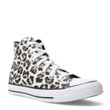 Championes Converse Chuck Taylor All Star de caña alta con estampado animal print de leopardo en tonos beige, negro y blanco.