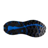 Championes de trail running Brooks Divide 4, color gris oscuro con detalles en azul, celeste y fucsia.