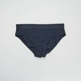 Pack de tres slips lisos de algodón color azul marino con cintura elástica.