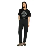 Pantalon de trekking Merrell color negro, confeccionado en tejido ripstop elástico. Presenta un corte recto, cintura con cinturón integrado de cinta con hebilla de liberación rápida y logo de la marca en la parte frontal.
