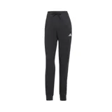 Pantalón de jogging negro Adidas Essentials, de corte clásico, con cintura elástica ajustable con cordón, bolsillos laterales, puños acanalados y logo de la marca estampado en blanco.