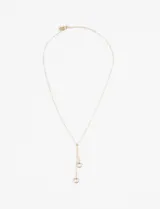 Collar dorado de acero quirúrgico hipoalergénico con dije de herradura.