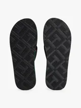 Ojotas negras con plantilla de masaje acupresión y tira de poliéster trenzado.