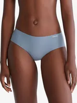 Bombacha hipster de microfibra color celeste, con cintura elástica y logo de Calvin Klein estampado en la cadera.