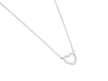 Collar de plata 925 con dije de corazón calado y circonitas.