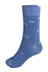 Medias azules con diseño de vespas.