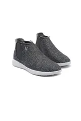 Botas grises de lana merino con suela blanca de EVA.