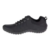 Zapato Caterpillar modelo Instruct color negro, con capellada de gamuza, forro de malla de nylon, plantilla Ease para confort ligero, suela de goma duradera y tecnología CLEANSPORT NXT para control de olores.