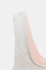 Top negro de mezcla de algodón, con escote redondo y tirantes anchos. Presenta un diseño de tejido en superposición.