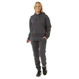 Canguro negro con capucha, de corte holgado y logo Rip Curl estampado en el pecho.