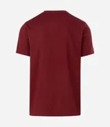 Remera masculina de manga corta y cuello redondo, confeccionada en tejido de media malla con textura vertical.