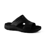 Sandalias de cuero marrón con diseño casual y suela de goma.