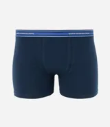 Pack de dos bóxers Lupo de algodón, uno azul marino y otro negro, con cintura elástica con el logo de la marca.