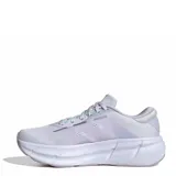 Championes de running Adidas Questar 4 W para mujer, de color lila, con suela blanca y detalles en verde lima y morado claro.