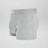 Pack de tres boxers de algodón en tonos gris, verde y verde oscuro, con cintura elástica.