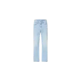 Jeans recto de Calvin Klein Jeans en color celeste claro con lavado clásico, tiro medio y diseño de cinco bolsillos.