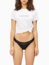 Bombacha clásica Calvin Klein, color negro, confeccionada en microfibra con cintura elástica de encaje.