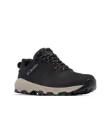 Championes de senderismo Columbia modelo Newton Nimble Ltr, color negro con entresuela en tono beige. Confeccionados en cuero impermeable con tecnología Omni-Tech, Omni-MAX y TechLite para mayor amortiguación, estabilidad y tracción en diversos terrenos.