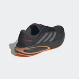 Championes de running Adidas Response 2, color negro con detalles en naranja y plateado. Presentan un exterior de malla transpirable, mediasuela de EVA Cloudfoam+ para mayor amortiguación y suela de caucho para mayor tracción.