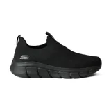 Championes deportivos Skechers B Flex Frigid Edge, color negro, con capellada de punto Stretch Fit, plantilla Skechers Memory Foam y suela flexible con tracción.
