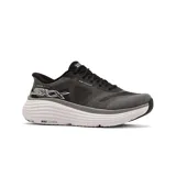 Championes deportivos Skechers Slip-ins Max Cushioning Endeavour Exciton Wide Fit, color negro con detalles en gris y blanco. Diseñados con horma ancha, plantilla Air Cooled Memory Foam y tecnología Natural Rocker para una transición suave en cada paso.