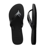 Chancletas de mujer Havaianas Elegance de color negro, con tiras finas y diseño clásico.