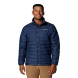 Campera puffer Columbia modelo Powder Lite II, color azul marino, con cierre frontal completo, cuello alto y bolsillos laterales con cierre. Cuenta con tecnología termorreflectante y aislamiento sintético para mayor calidez.