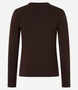 Blusa de algodón color negro, de corte ajustado, con cuello redondo y mangas largas.