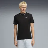 Remera de algodón color negro, de corte clásico y manga corta, con logo de la marca Puma estampado en el pecho.