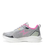 Championes deportivos Push modelo Hawai, color azul marino con detalles en fucsia y gris. Presentan diseño de malla transpirable, cierre con cordones y suela blanca con textura.