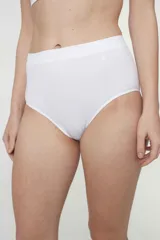 Bombacha de tiro alto confeccionada en microfibra sin costuras, diseñada para ofrecer suavidad y comodidad en el uso diario.