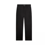 Pantalón negro de corte recto y holgado, con bolsillos laterales y traseros.