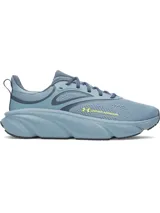 Championes de running Under Armour UA Rogue 6 para hombre, en color celeste con detalles en azul marino y logo en amarillo. Cuentan con capellada de malla transpirable, entresuela amortiguada Charged+ y suela de goma para mayor tracción.