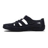 Guillerminas casuales negras con calado y ajuste con velcro.