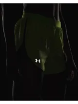 Short deportivo Under Armour Fly By Elite 3 de color verde lima, con cintura elástica y detalles en negro en los bordes.