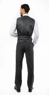 Pantalón de vestir negro Florenzi, de corte clásico confort, ideal para la oficina. Confeccionado en poliéster y viscosa.