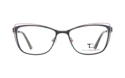Armazón para lentes de receta Teresa Calandra modelo P33M, color indigo con detalles en rosa.