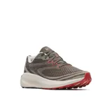 Championes de running Merrell Morphlite para hombre, de color marrón topo con suela blanca y detalles en rojo. Parte superior de tejido jacquard transpirable, entresuela de espuma y suela con tracción para diversos terrenos.