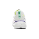 Championes Fila modelo Rt-low, de diseño urbano con base blanca y detalles en colores vibrantes como rosa, violeta y verde menta. Presenta una silueta robusta con suela gruesa y logo de la marca en el lateral y la lengüeta.