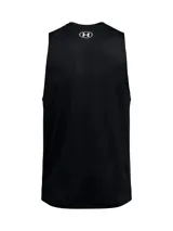 Musculosa deportiva Under Armour de corte holgado, confeccionada en tejido técnico ultrasuave de secado rápido con tecnología de control de olores. Presenta cuello redondo y logo de la marca estampado en el pecho.