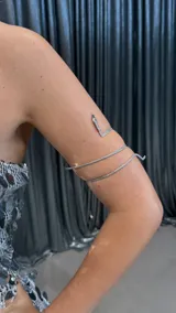 Brazalete plateado con forma de serpiente enroscada en el brazo.