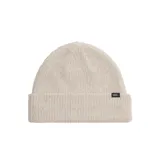 Gorro de lana Vans color crema con etiqueta con el logo de la marca en el borde.