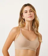 Soutien color piel sin costuras, con relleno removible y breteles finos regulables.