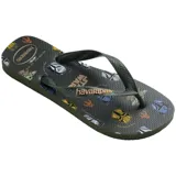 Ojotas Havaianas con estampado de Star Wars, con tiras verdes y suela gris.