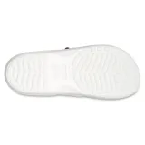 Ojotas tipo flip-flop de la marca Crocs, confeccionadas en espuma Croslite ligera y flexible. Presentan un diseño minimalista en color blanco con orificios en las tiras para personalización con dijes y una base texturizada para mayor agarre.